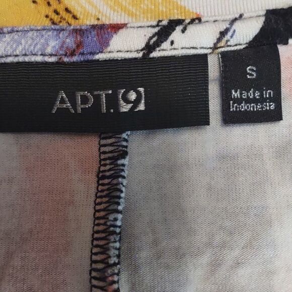 Apt. 9, size S orange lavender yellow black geometric pullover spandex dress - Picture 4 of 8